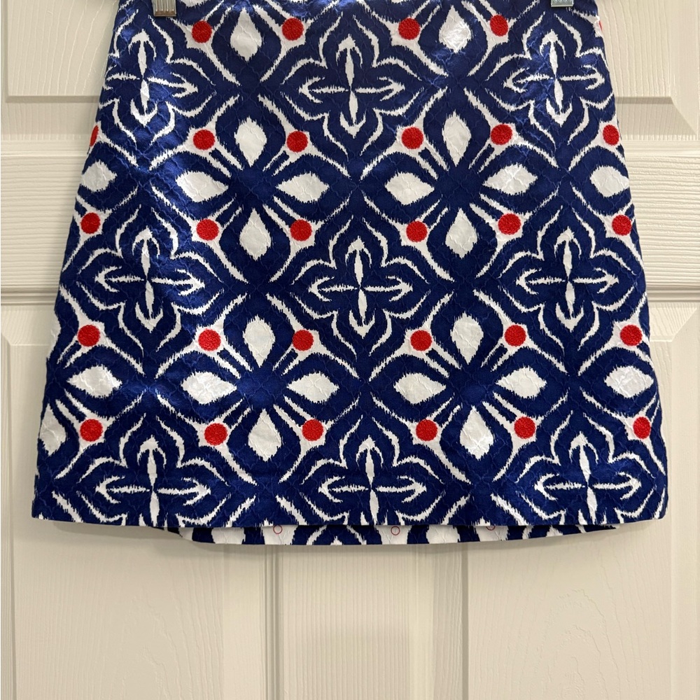 Vineyard Vines Women’s Whales Tail Blue, White, Red Patterned Skirt embroidered